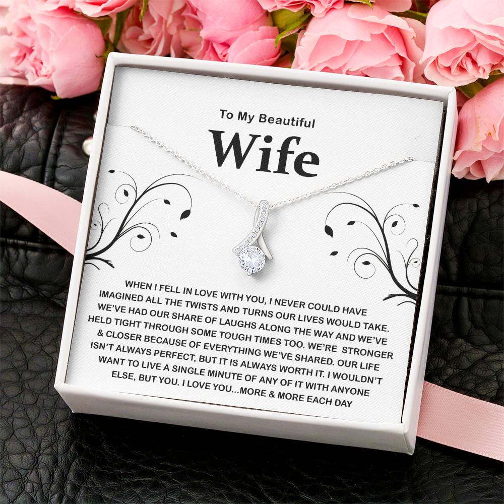 To My Beautiful Wife - Heart Melt Message Alluring Necklace?? Alluring Beauty Necklace