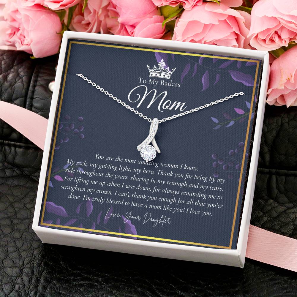 To My Badass Mom Necklace Badass Mom Gift Mother’S Day Gift Birthday Gift Gift From Daughter On Wedding Day 3 Alluring Beauty Necklace