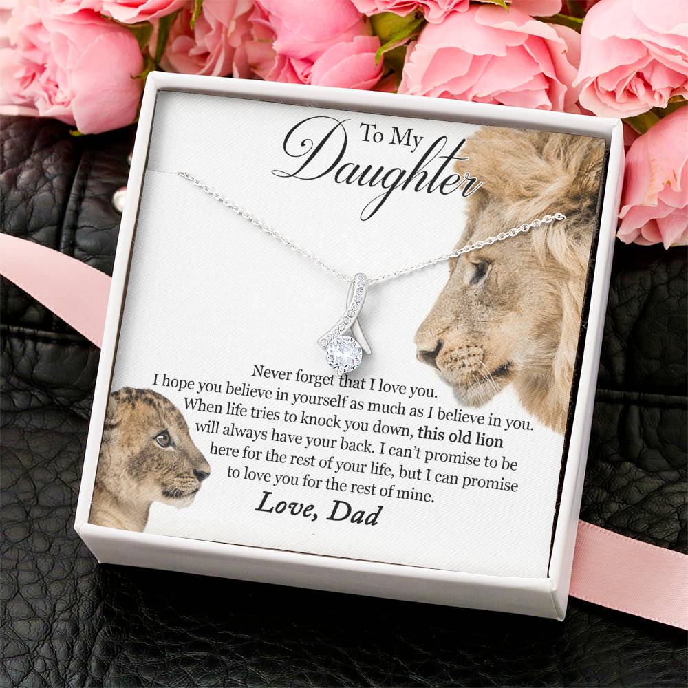 To My Daughter - This Old Lion Will Always Have Your Back Alluring Beauty Necklace