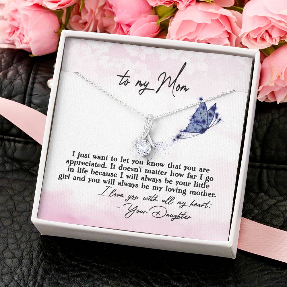 To Mom From Daughter Message Card Necklace Mom Gift From Daughter Birthday Gift For Mom Mother's Day Gift Necklace Alluring Beauty Necklace