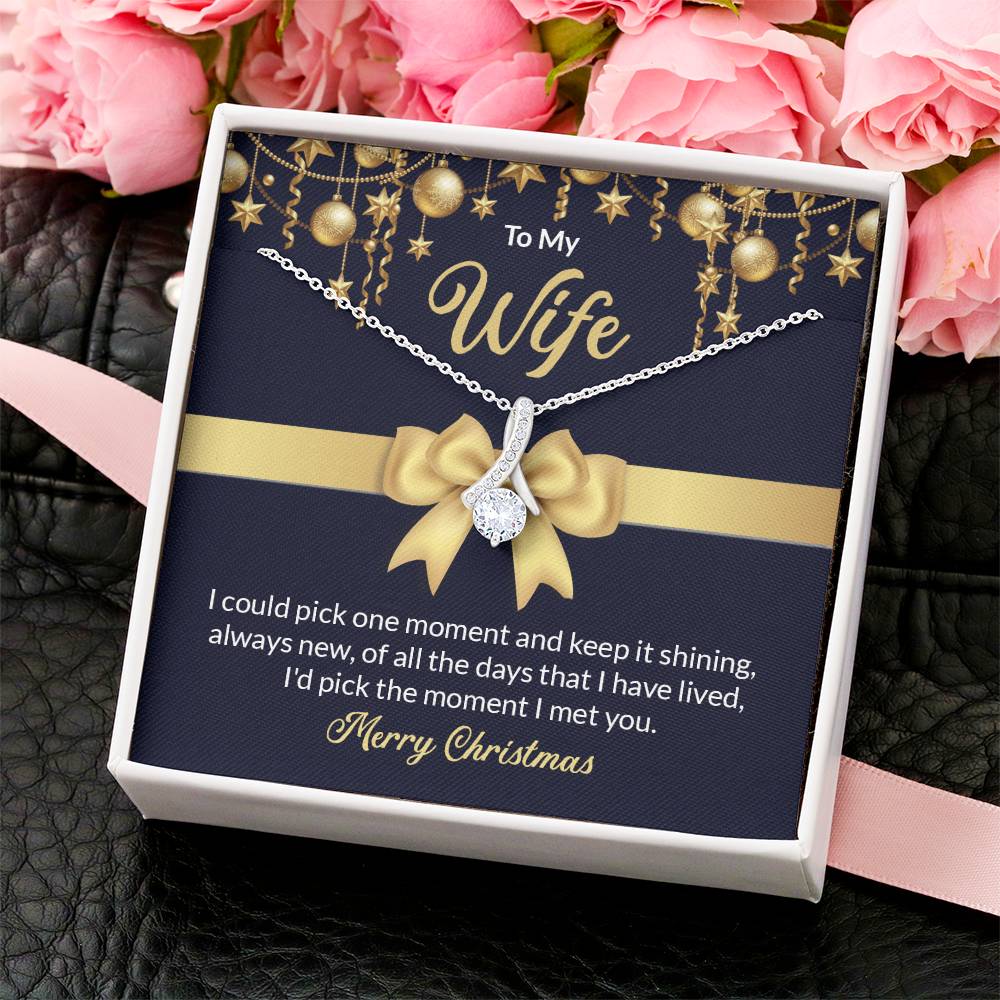 Petit Ribbon To My Wife Necklace Anniversary Gift For Wife Christmas Gift For Wife Gift For Wife Necklace For Wife Alluring Beauty Necklace