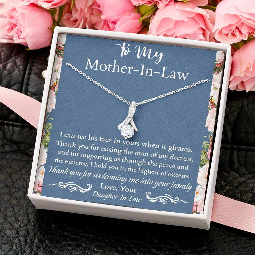 Gift For Mother-In-Law - I Can See His Face In Yours - Alluring Alluring Beauty Necklace