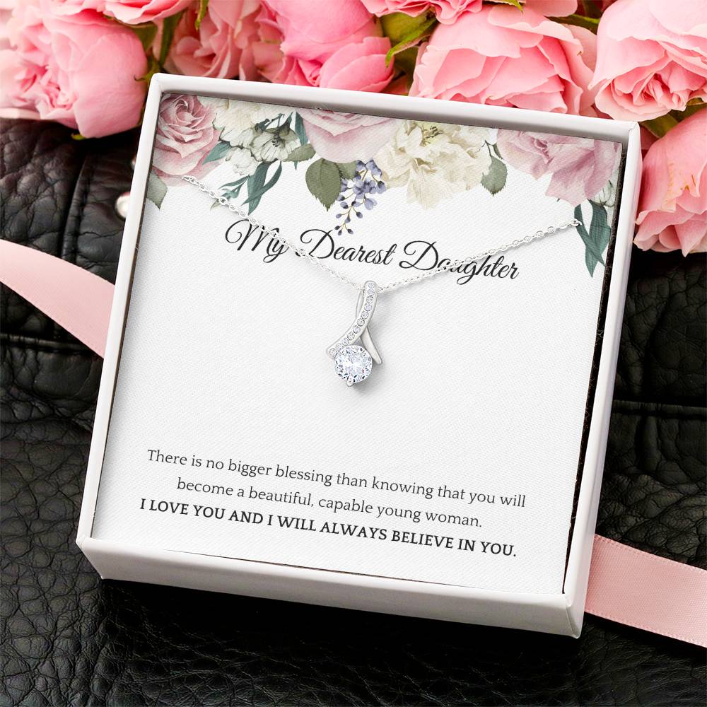 Beautiful And Blessed My Dearest Daughter Pendant Necklace Alluring Beauty Necklace