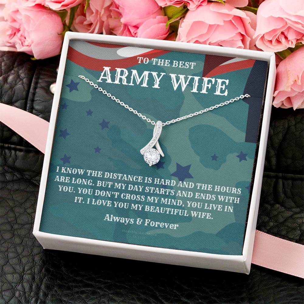 Army Wife Gift Military Gift Wife To The Best Army Wife In The World Army Jewelry Deployment Necklace Deployment Gift Gift For Army Wife Alluring Beauty Necklace