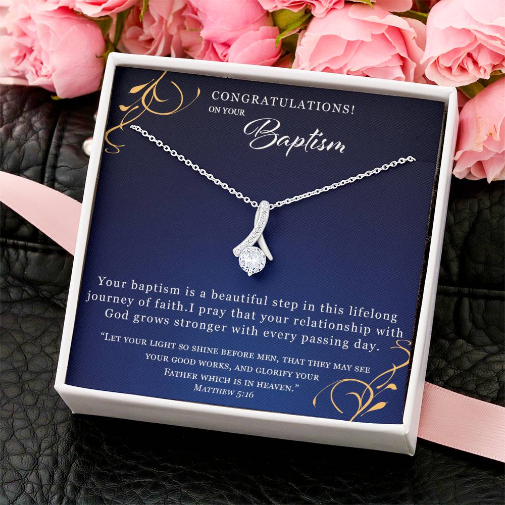 Adult Baptism - Ribbon Alluring Beauty Necklace