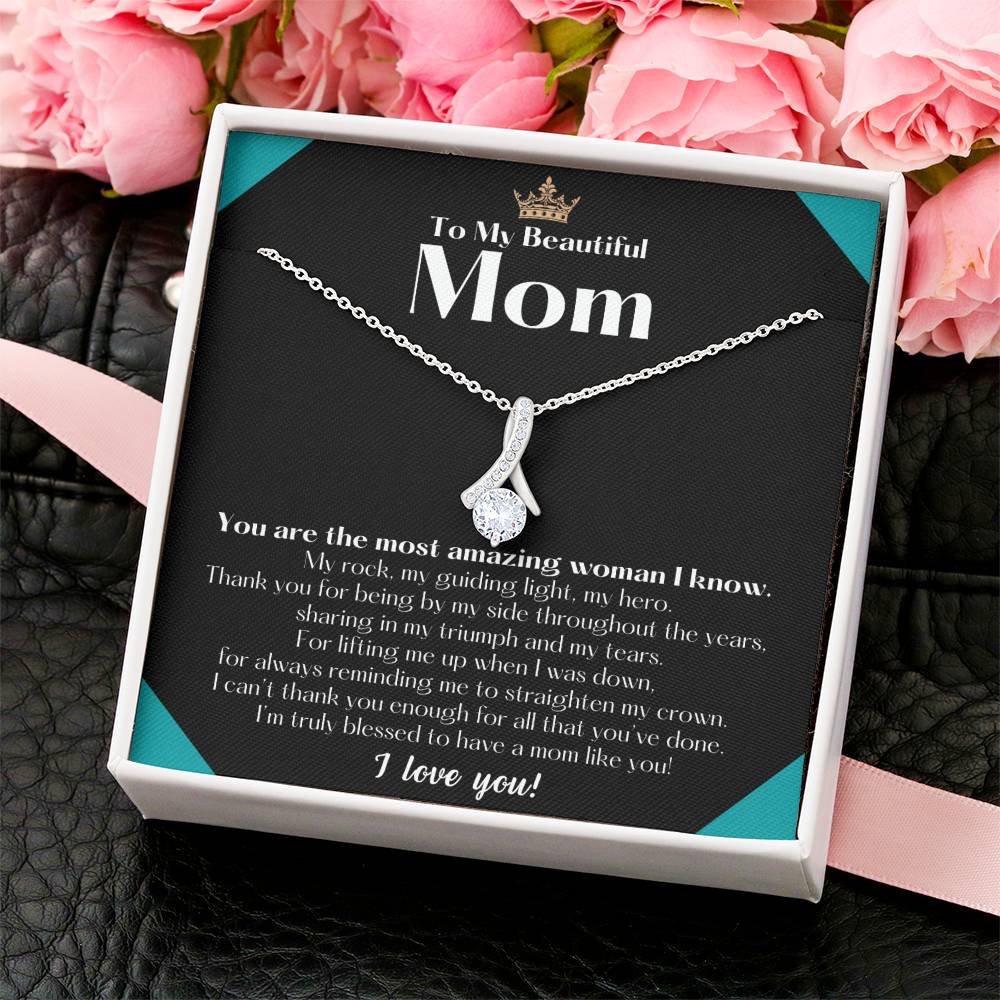 To My Beautiful Mom Necklace Badass Mom Gift Mother’S Day Gift Birthday Gift Gift From Daughter On Wedding Day 9 Alluring Beauty Necklace
