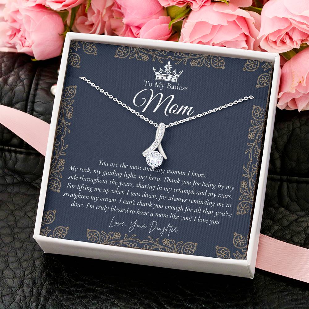 To My Badass Mom Necklace Badass Mom Gift Mother’S Day Gift Birthday Gift Gift From Daughter On Wedding Day 6 Alluring Beauty Necklace