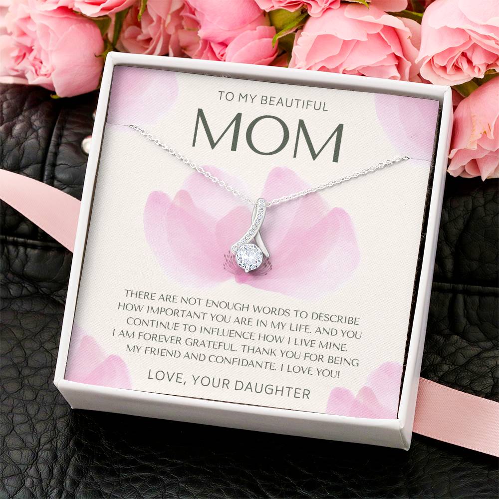 To My Beautiful Mom Necklace Mom Gift Mother’S Day Gift Birthday Gift For Mom Gift From Daughter For Mom Necklace For Mom Gift For Mom Alluring Beauty Necklace