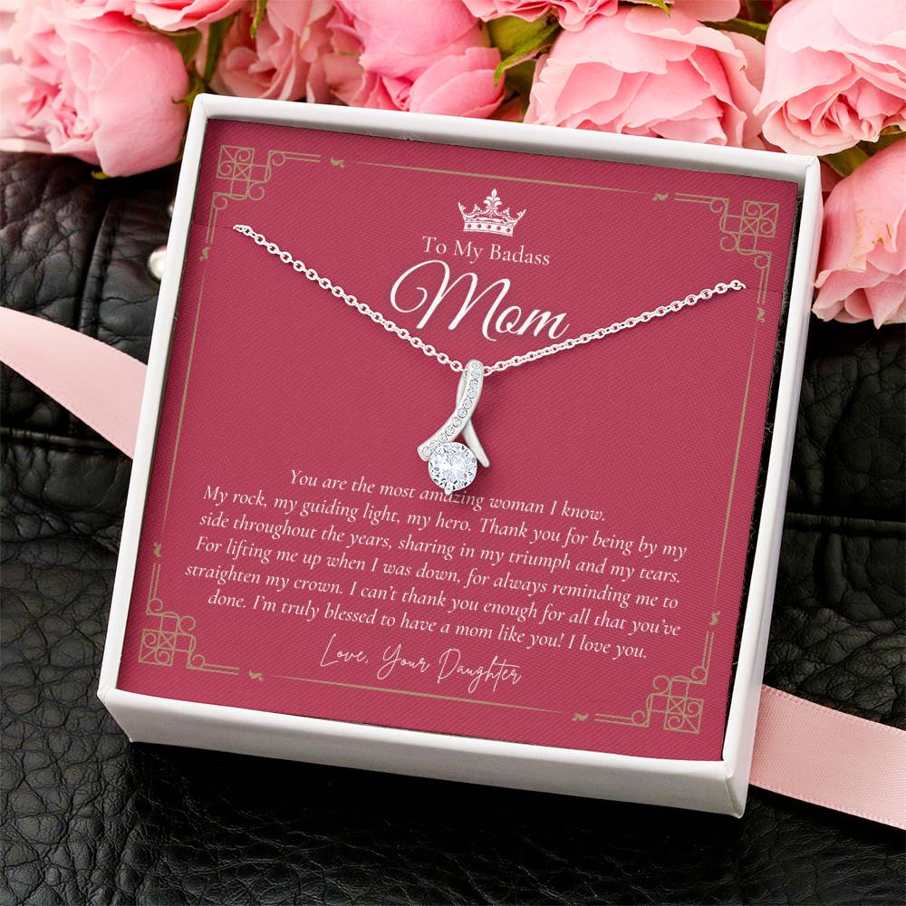To My Badass Mom Necklace Badass Mom Gift Mother’S Day Gift Birthday Gift Gift From Daughter On Wedding Day 8 Alluring Beauty Necklace