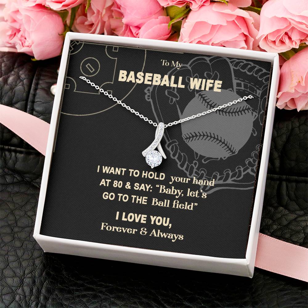 To My Baseball Wife - Baby Let's Go To The Ball Field - Luxury Necklace 2 Alluring Beauty Necklace
