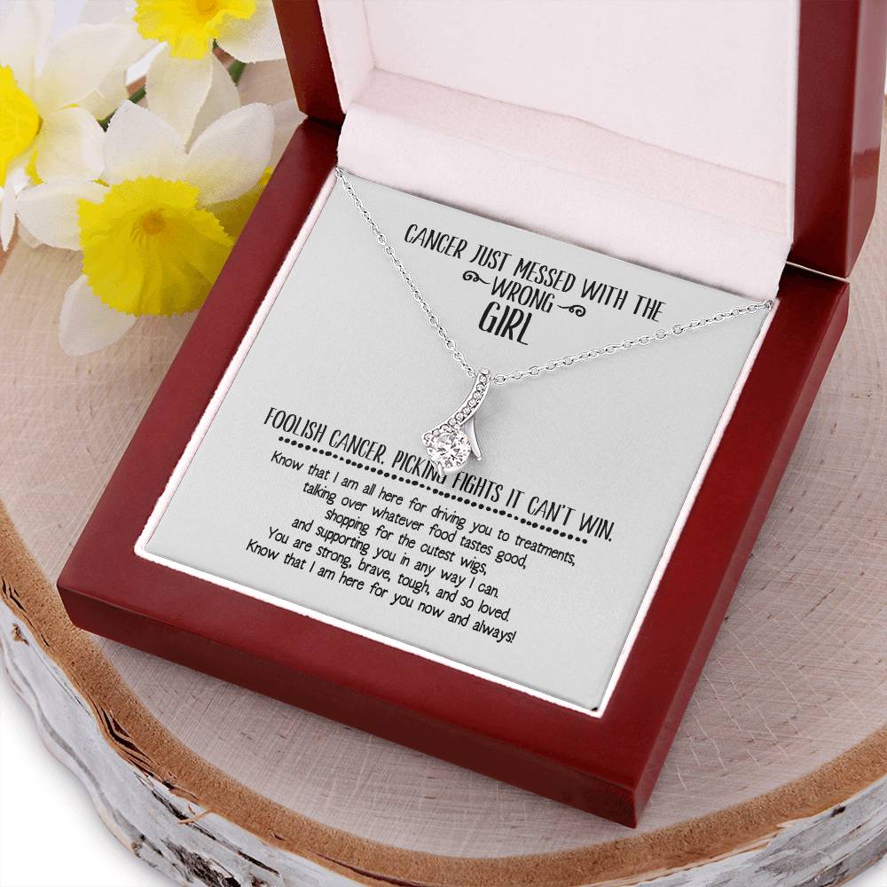 Cancer Diagnosis Support Ribbon Necklace Alluring Beauty Necklace