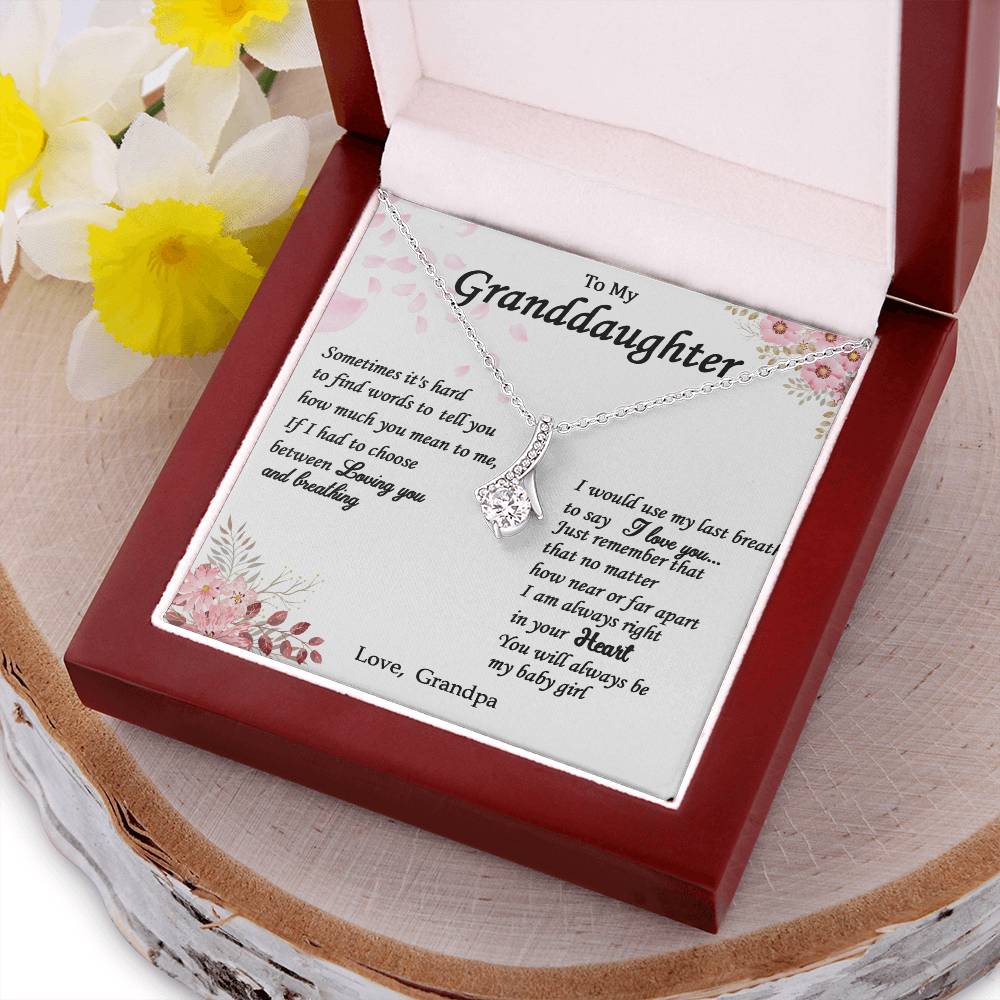 Alluring Necklace With Message Card For Granddaughter From Grandpa Alluring Beauty Necklace
