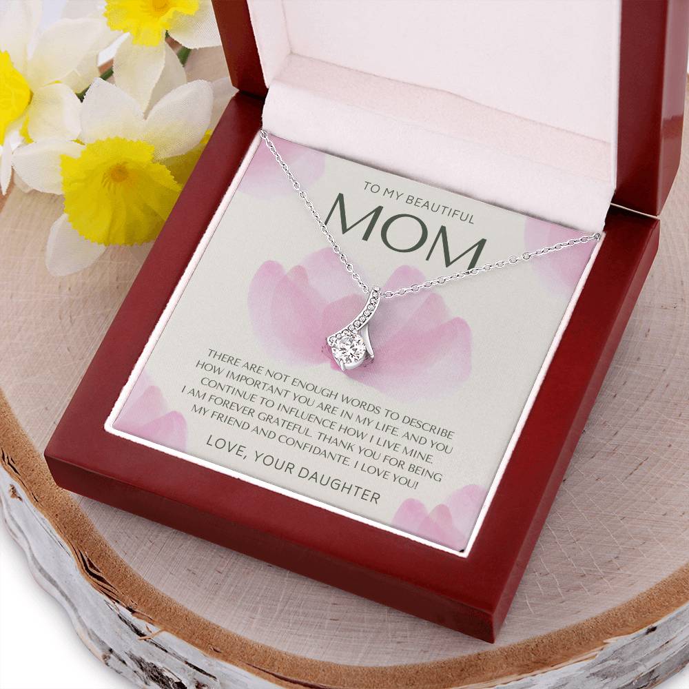 To My Beautiful Mom Necklace Mom Gift Mother’S Day Gift Birthday Gift For Mom Gift From Daughter For Mom Necklace For Mom Gift For Mom Alluring Beauty Necklace