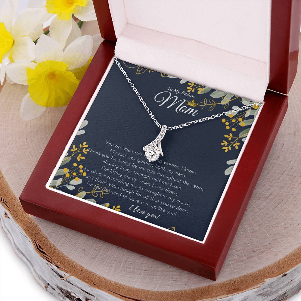 To My Badass Mom Necklace Badass Mom Gift Mother’S Day Gift Birthday Gift Gift From Daughter Gift From Son - Alluring Beauty Necklace
