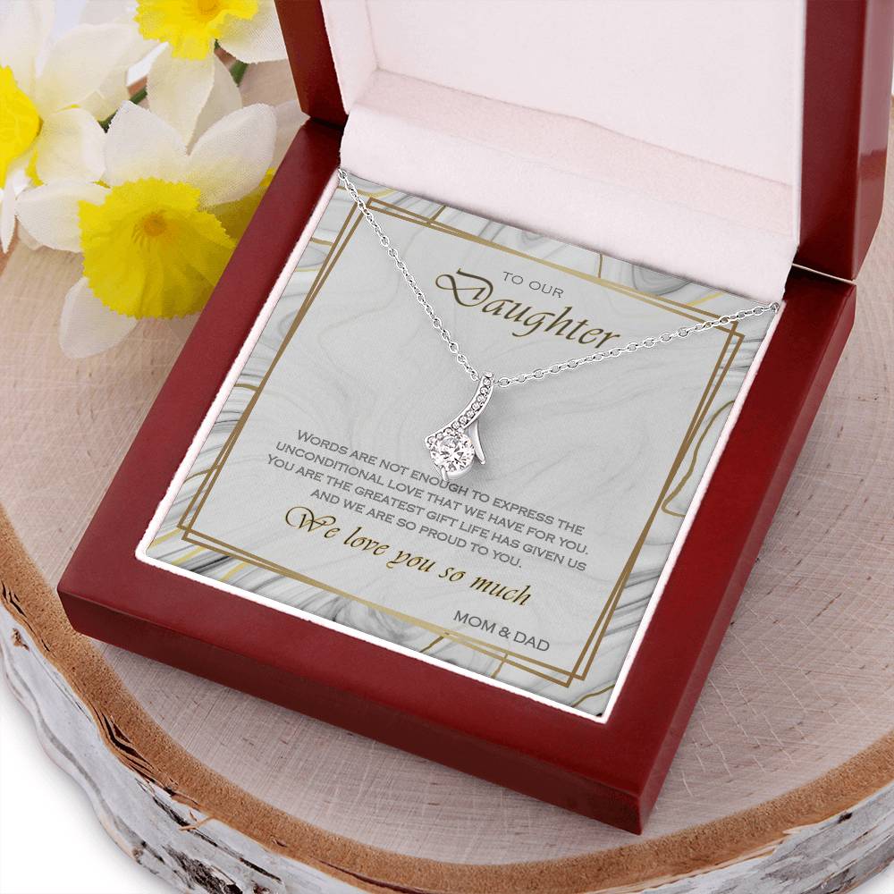 Alluring Beauty Necklace To Your Daughter – From Mom & Dad With Love – Jewelry Gift B2d7t4 Alluring Beauty Necklace