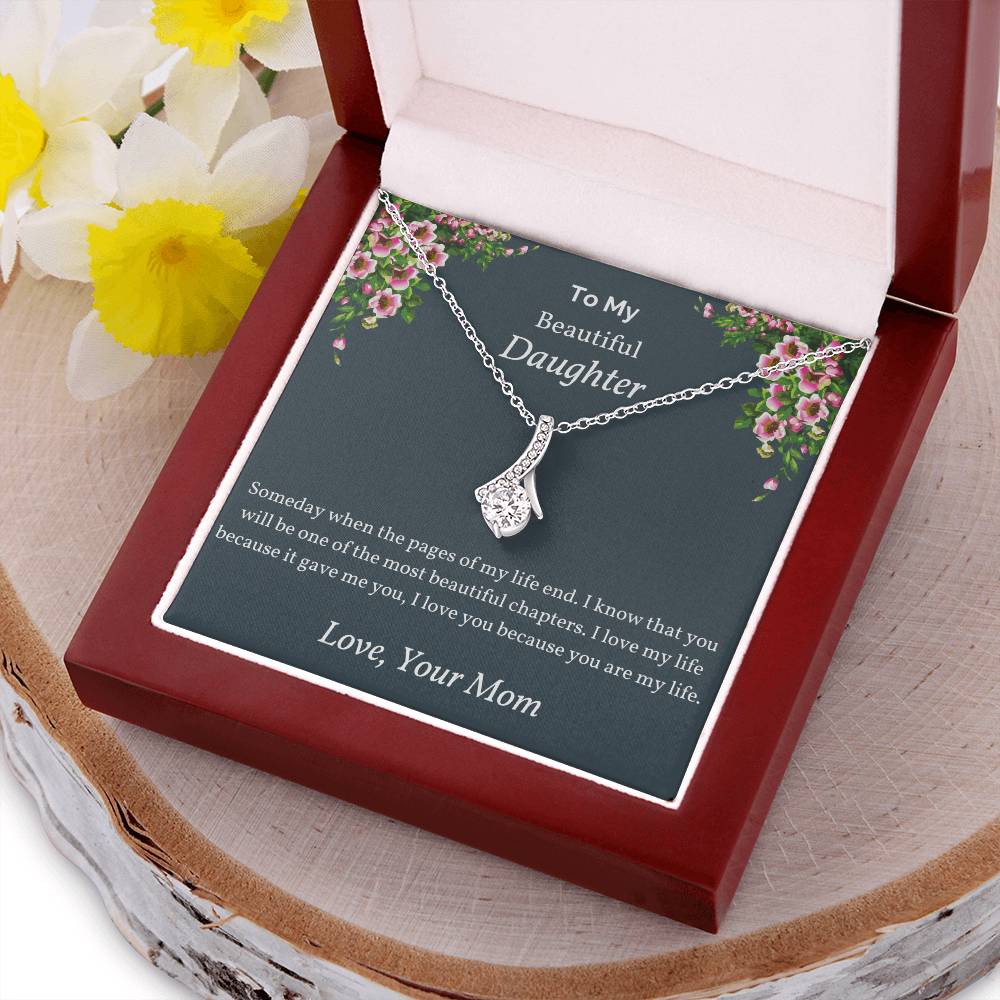 To My Beautiful Daughter Someday When The Pages Interlocking Hearts Necklace To Daughter From Mom Mom And Daughter Alluring Beauty Necklace