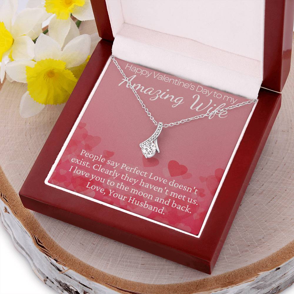 Beautiful Valentine's Day Necklace With Lovely Message For Your Amazing Wife Alluring Beauty Necklace