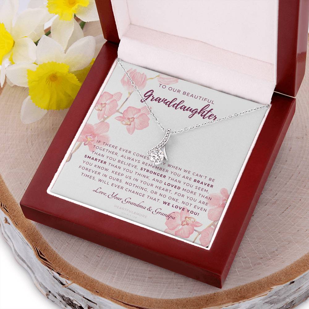 Alluring Beauty Necklace Gift For Granddaughter From Grandma & Grandpa To Our Granddaughter Live Your Dreams Birthday Graduation Christmas Alluring Beauty Necklace