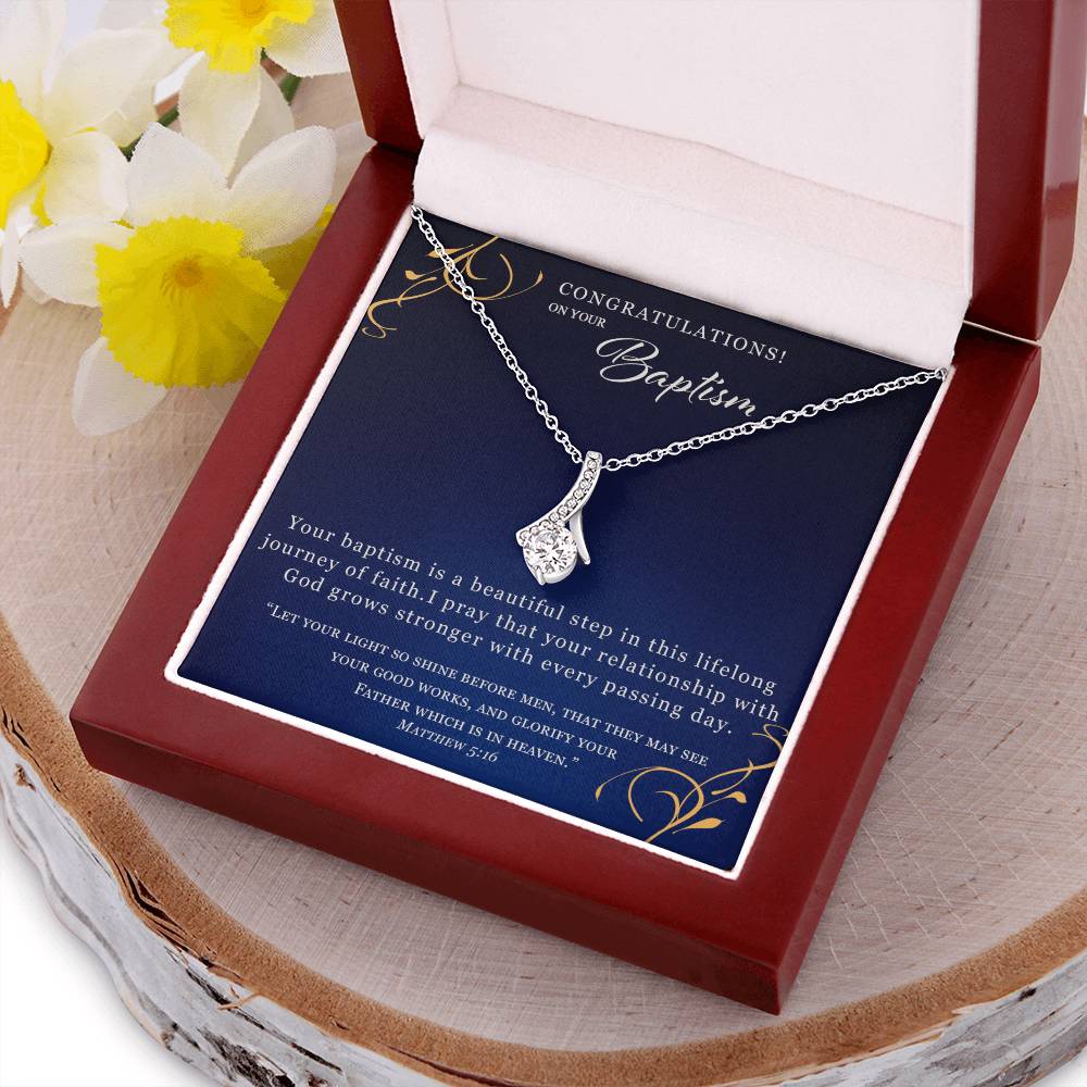 Adult Baptism - Ribbon Alluring Beauty Necklace