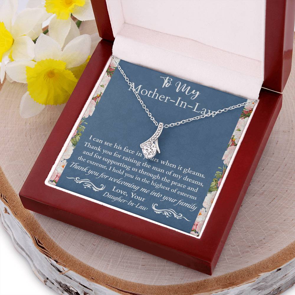 Gift For Mother-In-Law - I Can See His Face In Yours - Alluring Alluring Beauty Necklace