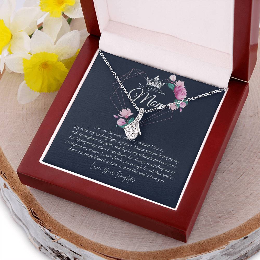 To My Badass Mom Necklace Badass Mom Gift Mother’S Day Gift Birthday Gift Gift From Daughter On Wedding Day 5 Alluring Beauty Necklace