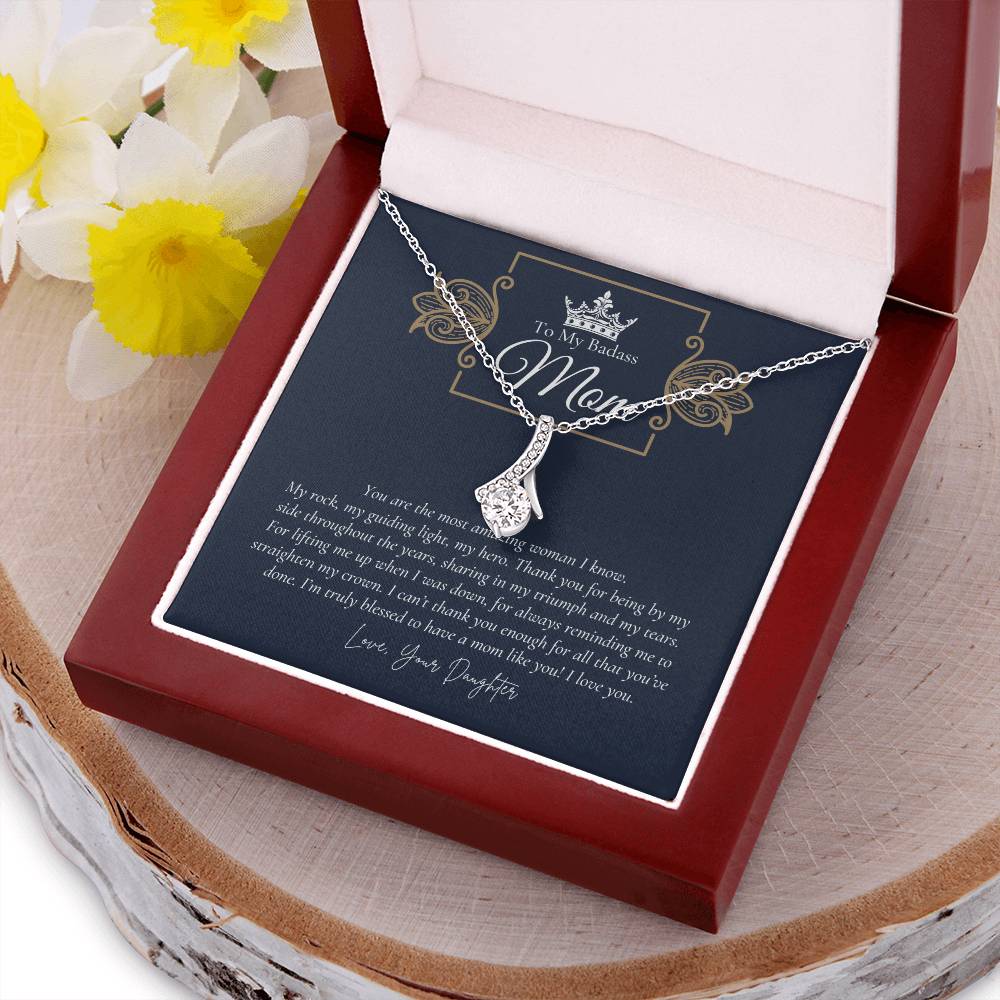 To My Badass Mom Necklace Badass Mom Gift Mother’S Day Gift Birthday Gift Gift From Daughter On Wedding Day 2 Alluring Beauty Necklace