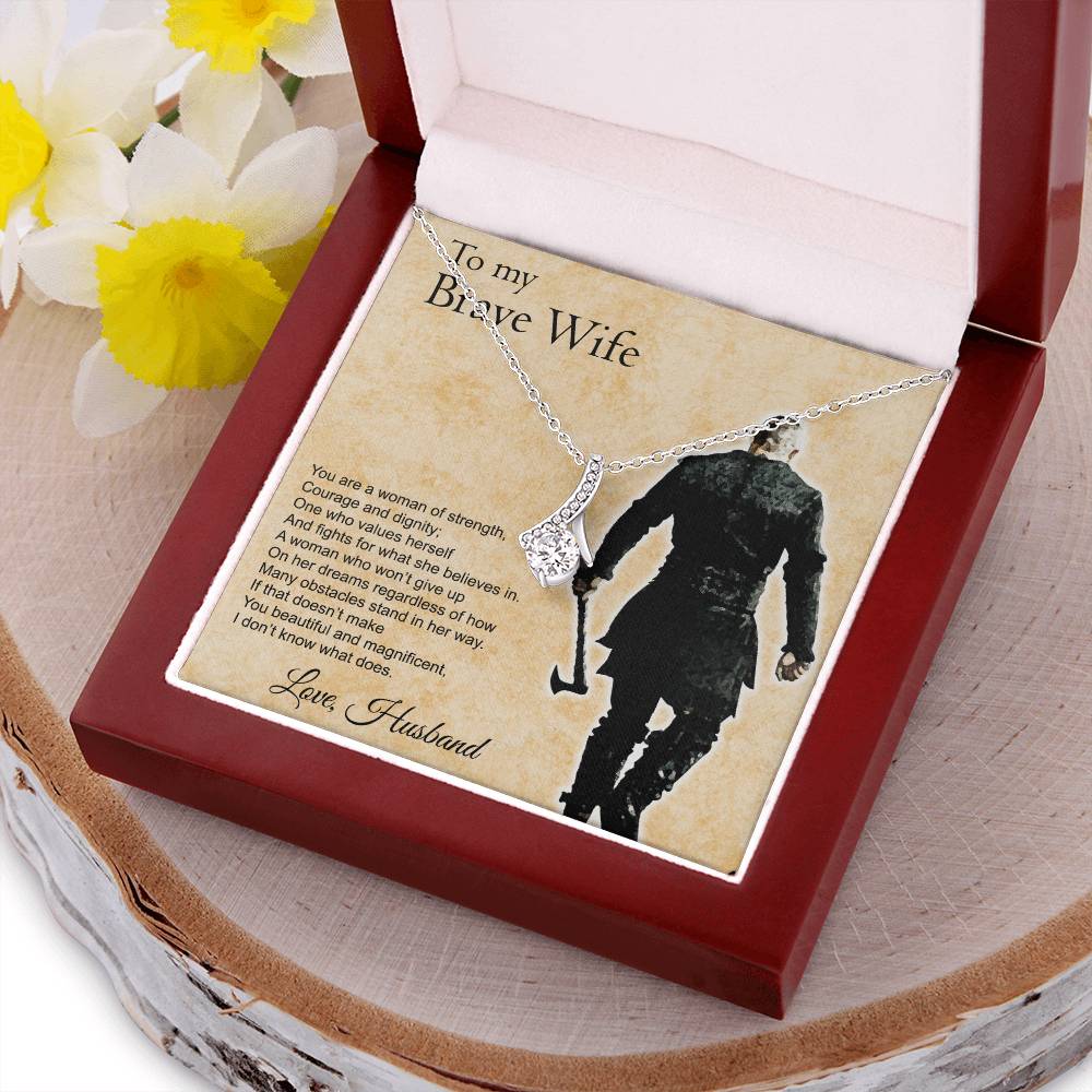 To My Brave Wife Alluring Beauty Necklace