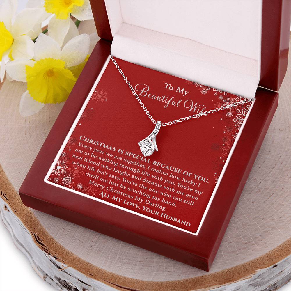 To My Beautiful Wife - Christmas Is Special Because Of You Necklace Alluring Beauty Necklace