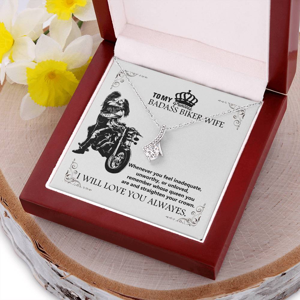 To My Badass Biker Wife 1 Alluring Beauty Necklace