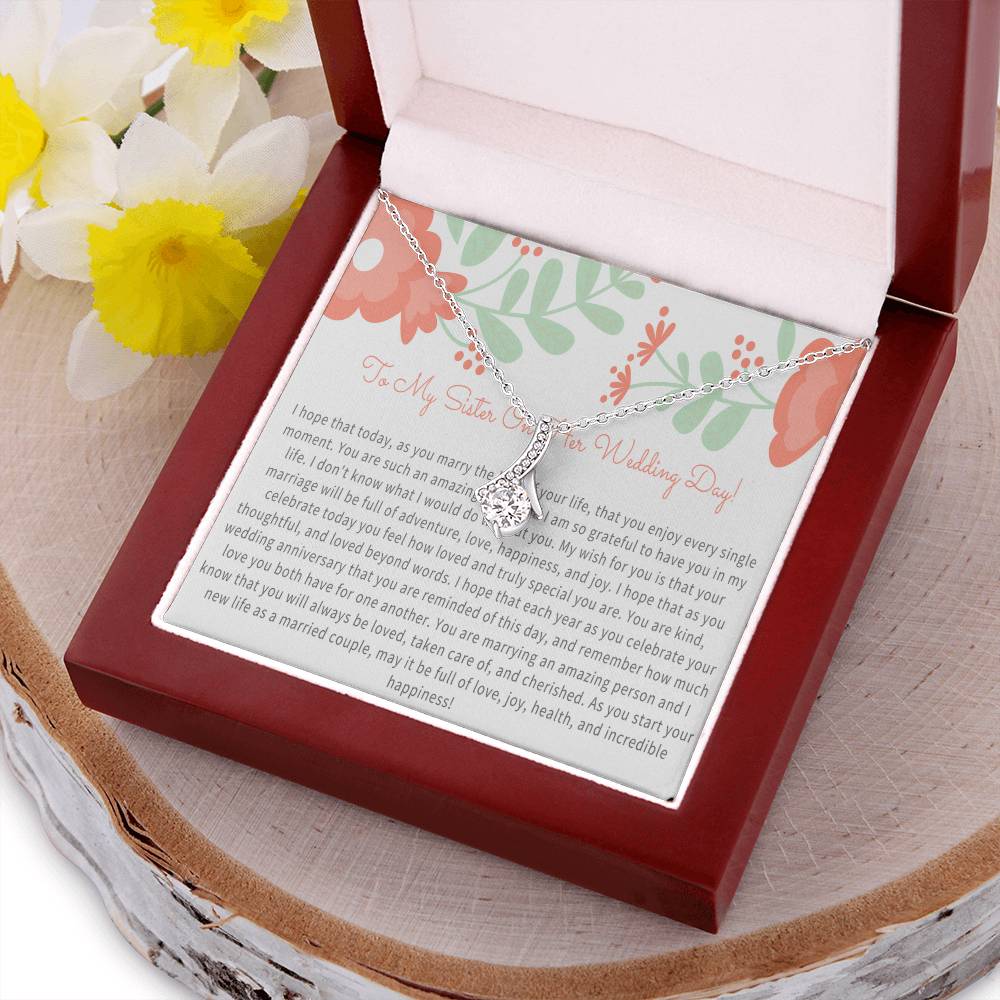 Sister Wedding Day Gift To Bride From Sister Necklace Sister To Bride Gift Bride Jewelry Gift From Sister Alluring Beauty Necklace