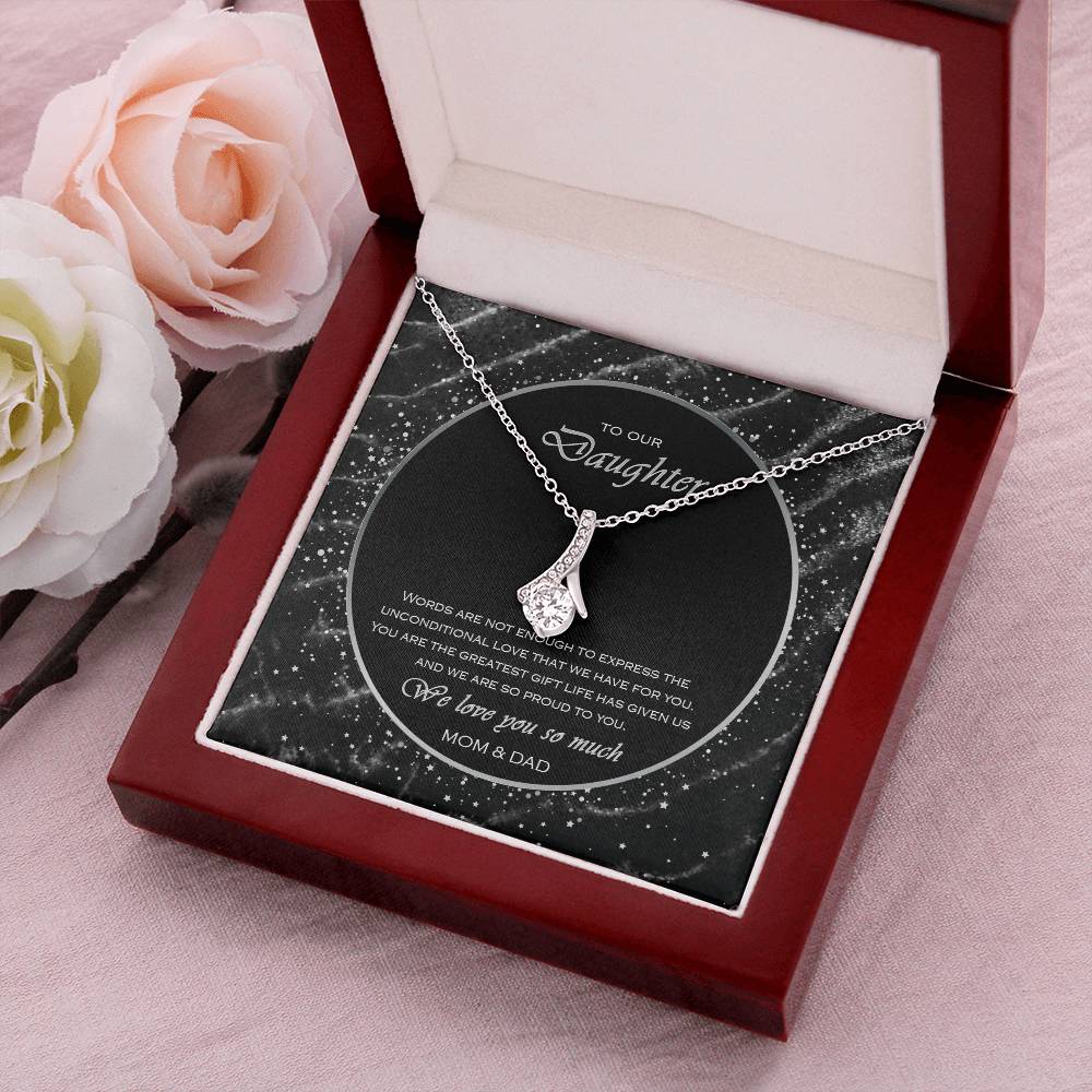 Alluring Beauty Necklace To Your Daughter – From Mom & Dad With Love – Jewelry Gift B2d8t4 Alluring Beauty Necklace