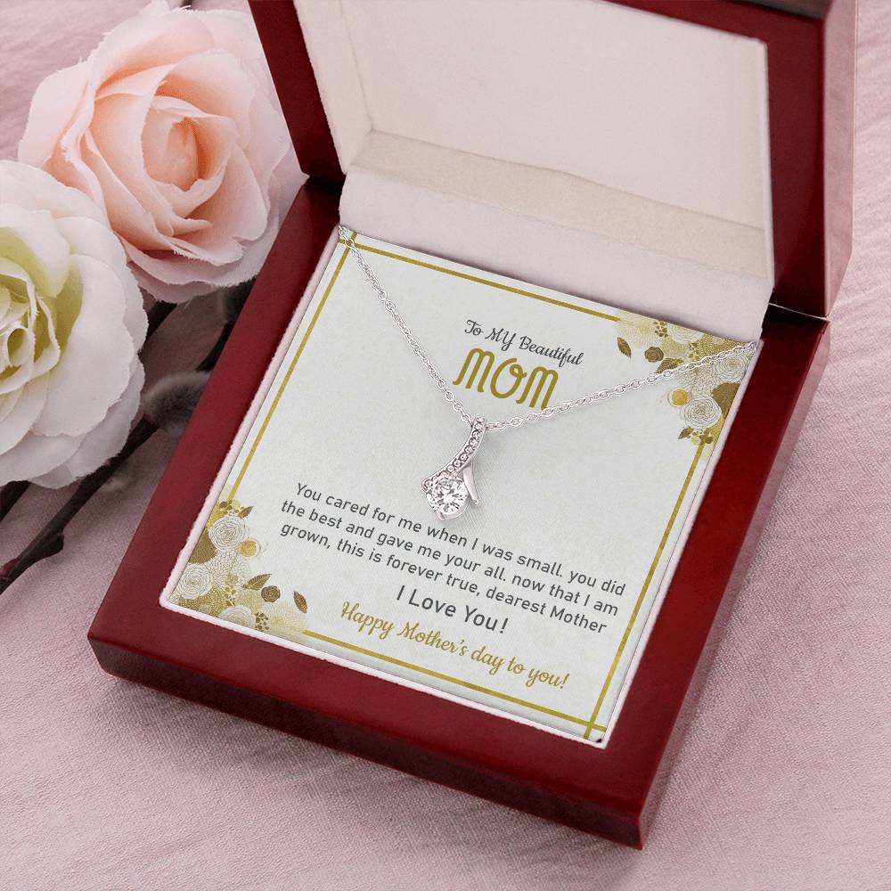 To My Beautiful Mother Mother's Day Necklace Alluring Necklace For Mom Mom Gift Mother's Day Gift Necklace Alluring Beauty Necklace