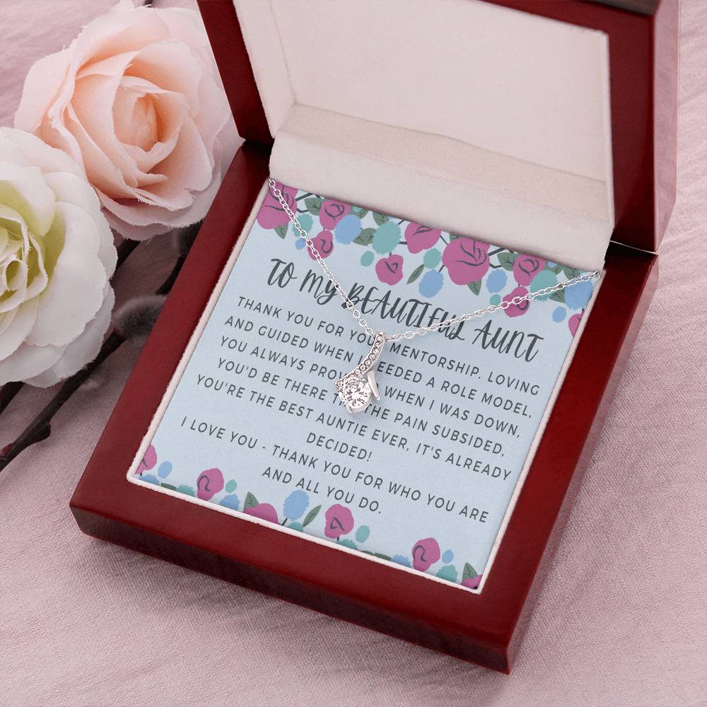 Aunt Necklace Auntie Aunt Gift Aunt Charm Aunt Jewelry New Aunt Best Auntie Ever My Aunt Loves Me Alluring Beauty Necklace