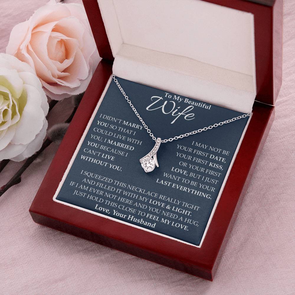 To My Beautiful Wife - I Squeezed This Necklace Alluring Beauty Necklace