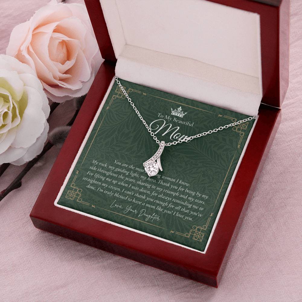 To My Beautiful Mom Necklace Badass Mom Gift Mother’S Day Gift Birthday Gift Gift From Daughter On Wedding Day 1 Alluring Beauty Necklace