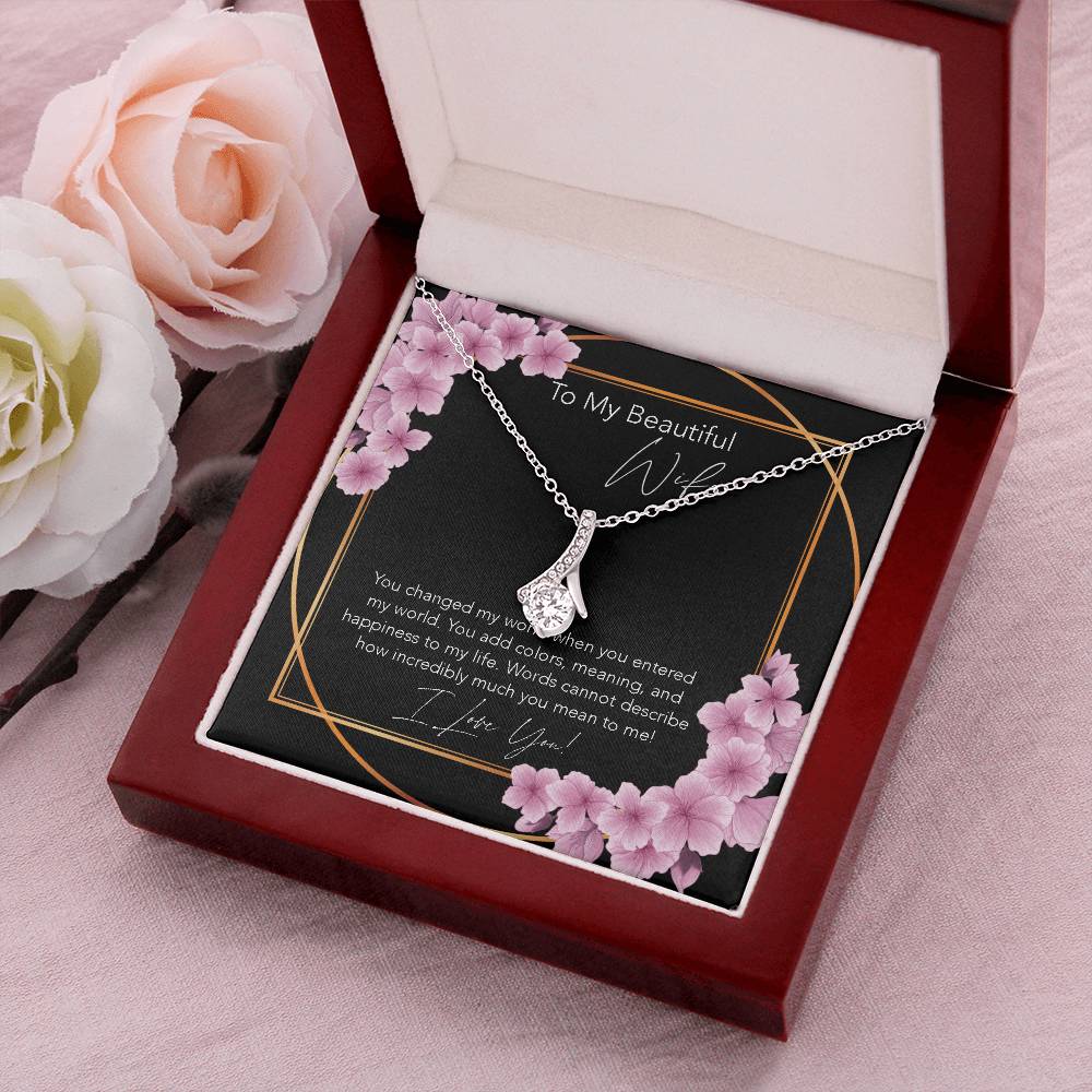 All About Beauty Necklace Wife Gift Birthday Gift For Wife To My Wife Wife Jewelry Anniversary Necklace Sentimental Alluring Beauty Necklace