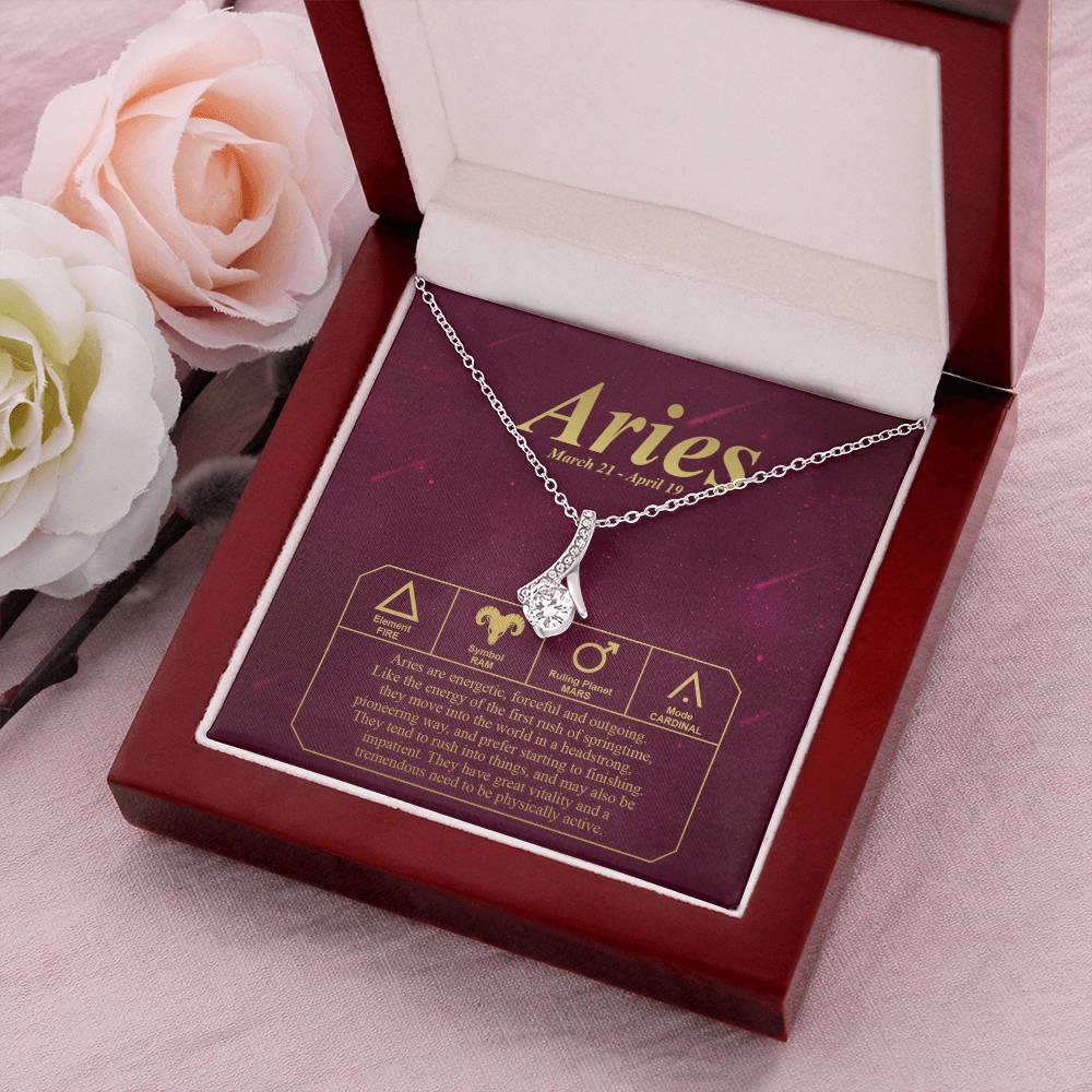 Aries In Astrology Necklace Message Card Alluring Beauty Necklace