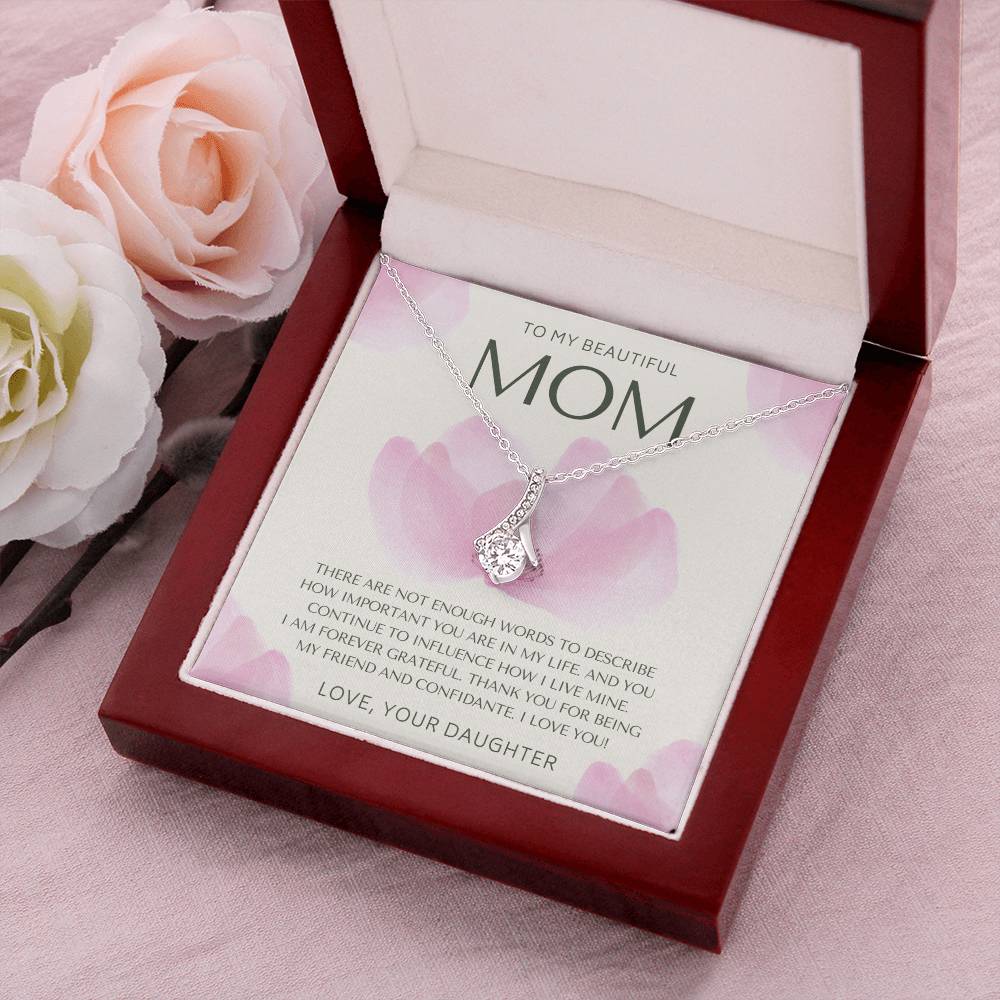 To My Beautiful Mom Necklace Mom Gift Mother’S Day Gift Birthday Gift For Mom Gift From Daughter For Mom Necklace For Mom Gift For Mom Alluring Beauty Necklace