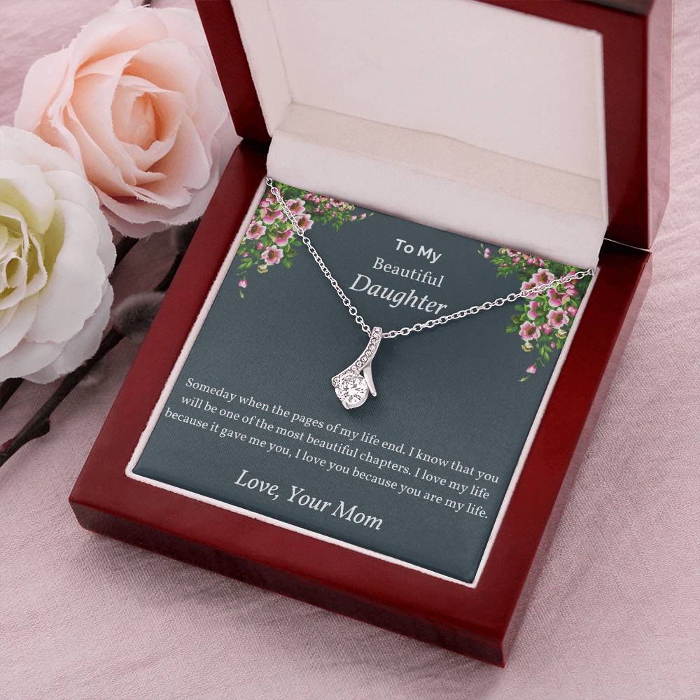 To My Beautiful Daughter Someday When The Pages Interlocking Hearts Necklace To Daughter From Mom Mom And Daughter Alluring Beauty Necklace