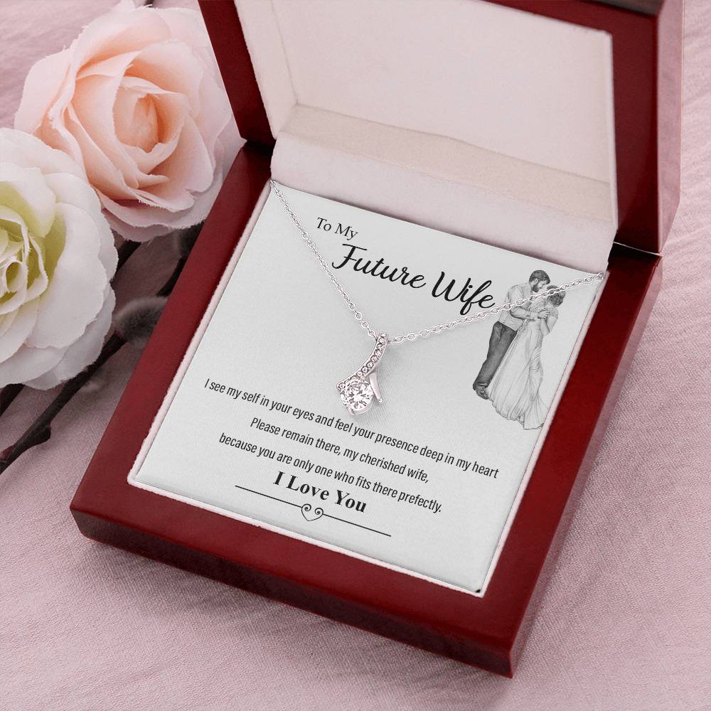 To My Beautiful Wife Husband Love You Love For Partner Almost Gone Alluring Beauty Necklace