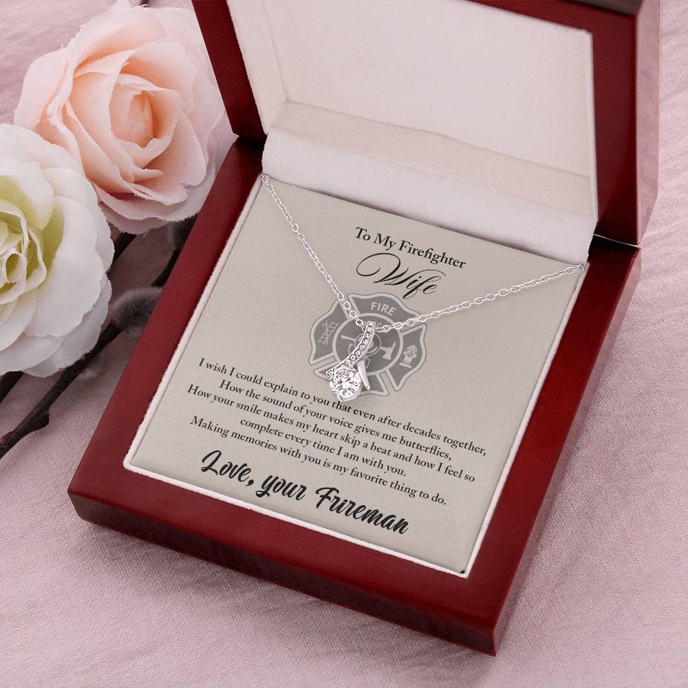 To My Beautiful Fireman Wife - I Wish I Could Explain Alluring Beauty Necklace