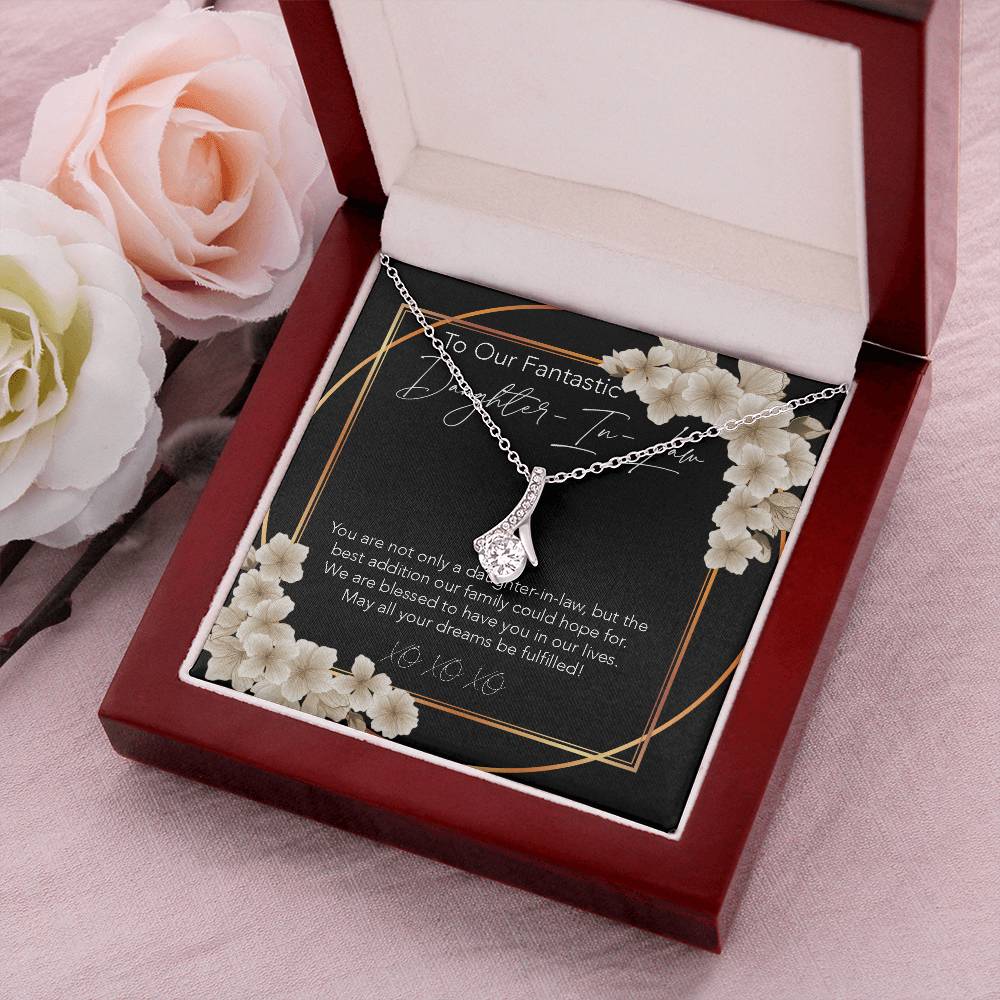 All About Beauty Necklace To My Daughter-In-Law My Daughter-In-Heart Bonus Daughter Gift Daughter-In-Law Necklace Daughter-In-Law Alluring Beauty Necklace