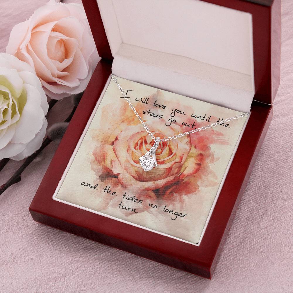 Alluring Beauty Necklace – Pink Rose Message Card Alluring Beauty Necklace