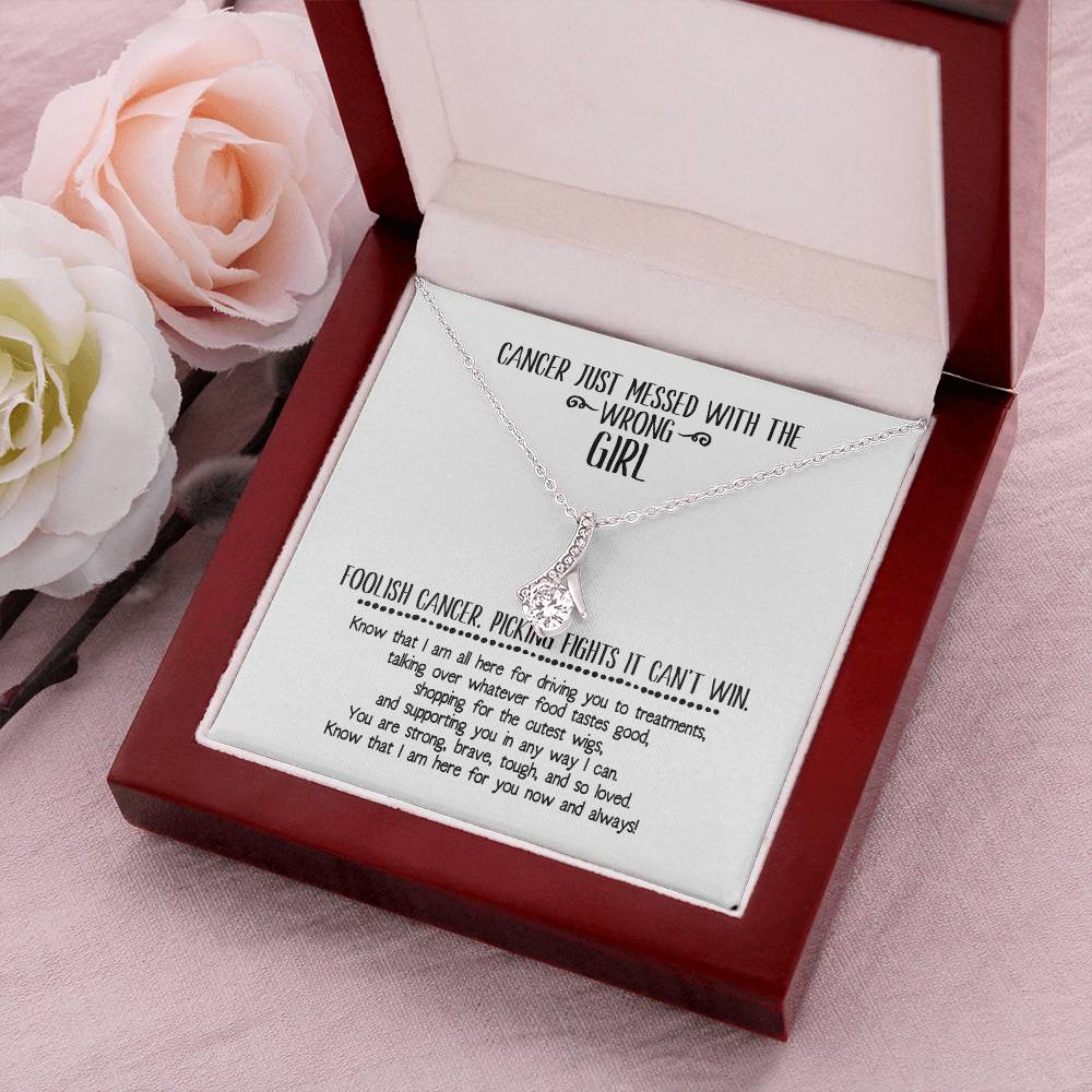 Cancer Diagnosis Support Ribbon Necklace Alluring Beauty Necklace