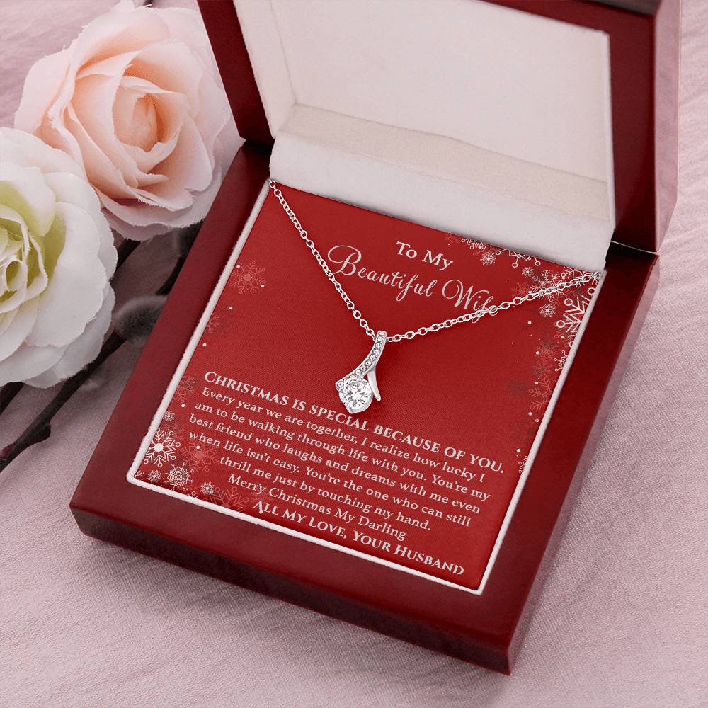 To My Beautiful Wife - Christmas Is Special Because Of You Necklace Alluring Beauty Necklace