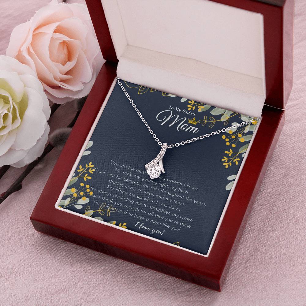 To My Badass Mom Necklace Badass Mom Gift Mother’S Day Gift Birthday Gift Gift From Daughter Gift From Son - Alluring Beauty Necklace