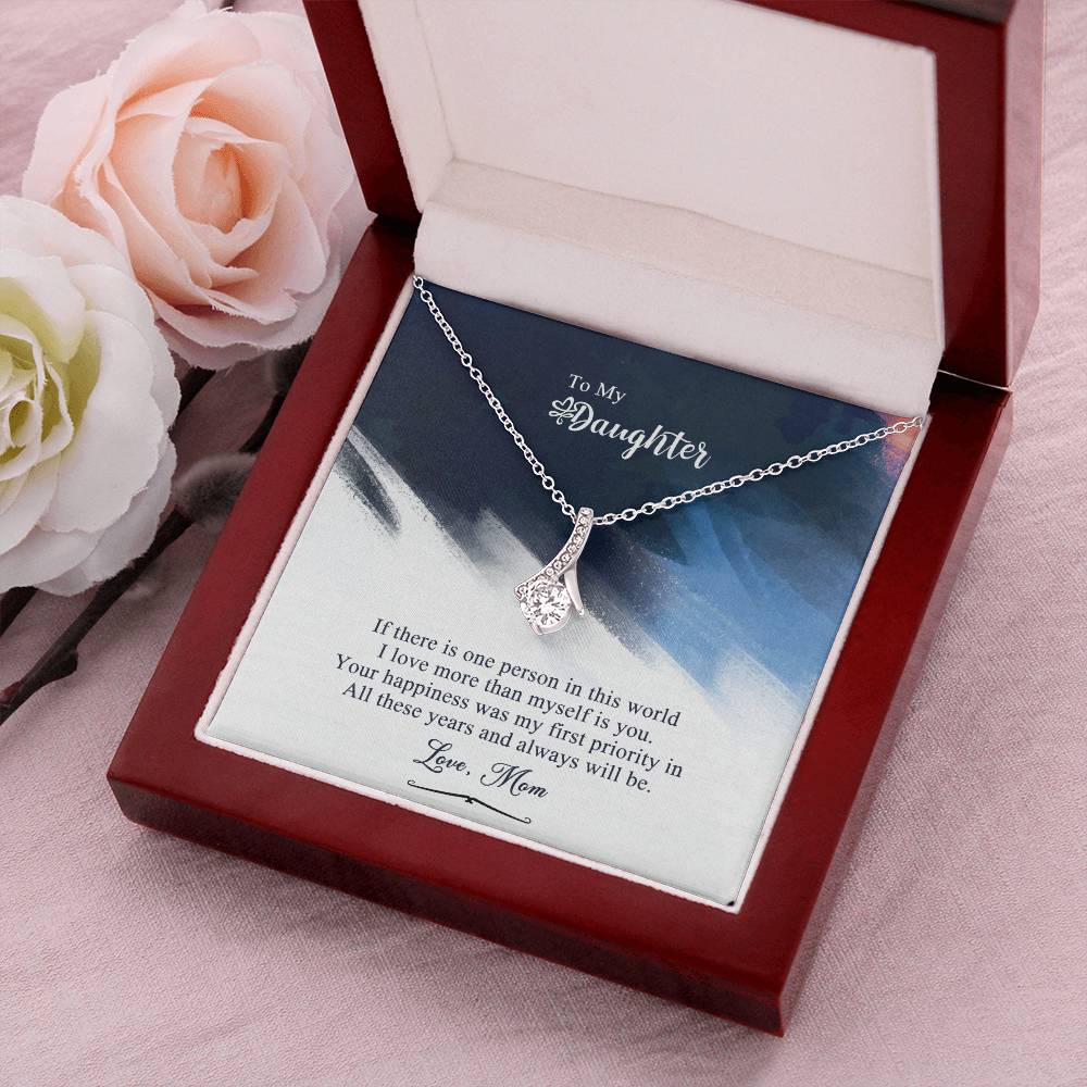 To My Daughter - My First Priority Necklace - Gift For Daughter From Mom Daughter Mother Necklace Daughter Gift From Mommy To My Daughter Alluring Beauty Necklace