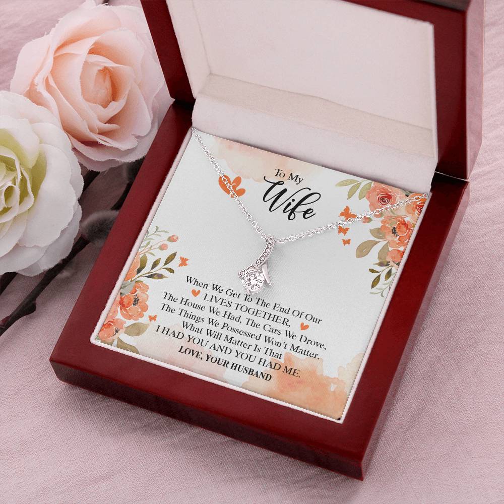 Beautiful To My Wife Necklace Alluring Beauty Necklace