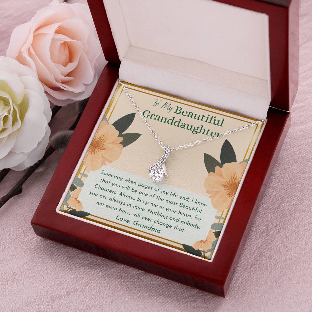 To My Beautiful Granddaughter Always Keep Me In Your Heart For You Are Always Mine Love Grandma Alluring Beauty Necklace