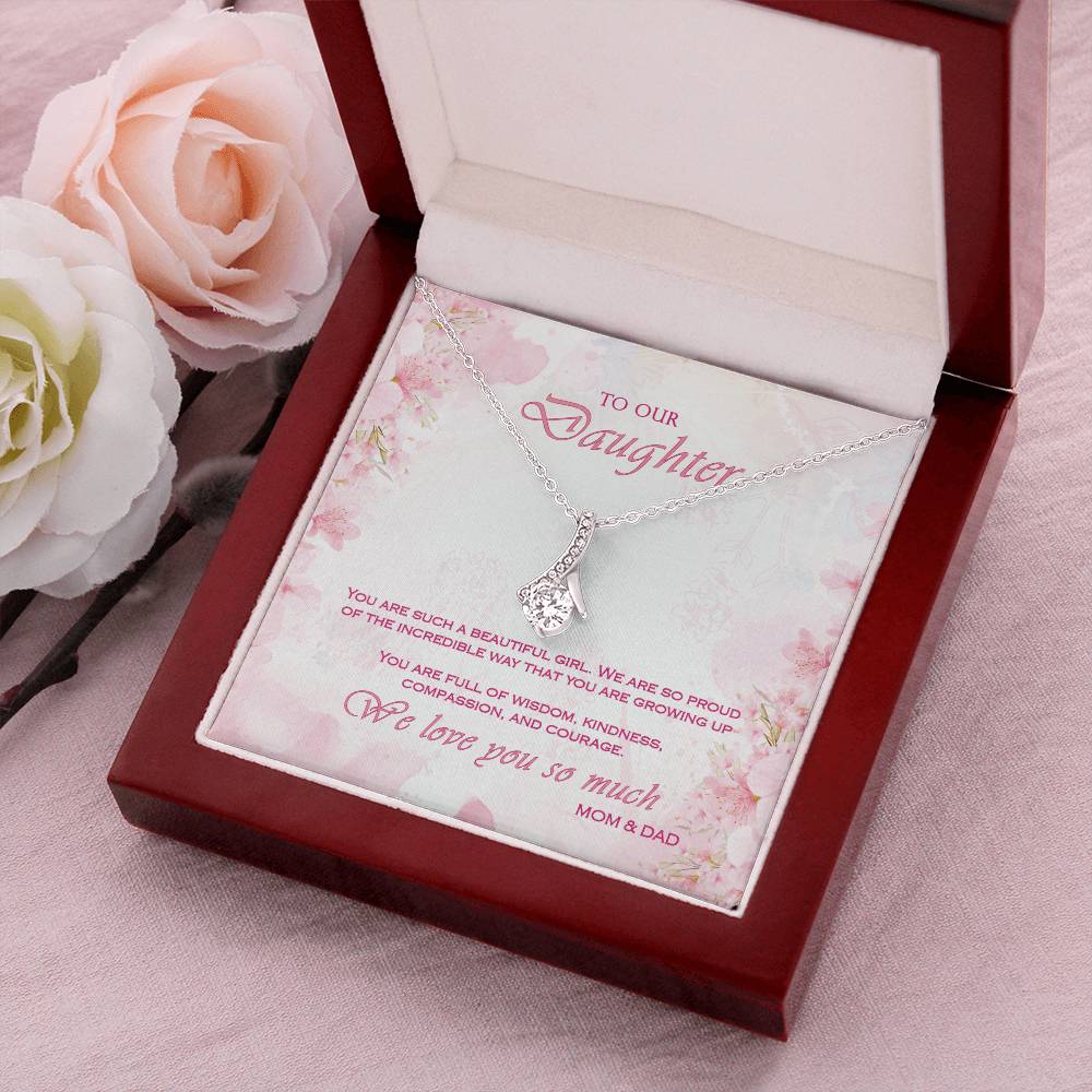 Alluring Beauty Necklace To Your Daughter – From Mom & Dad With Love – Jewelry Gift B2d2t2 Alluring Beauty Necklace